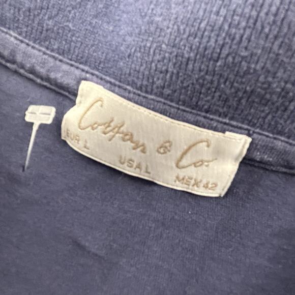 Cotton And Co Polo Shirt Adult Large Blue Short Sleeve Casual Preppy Men's - Picture 9 of 14